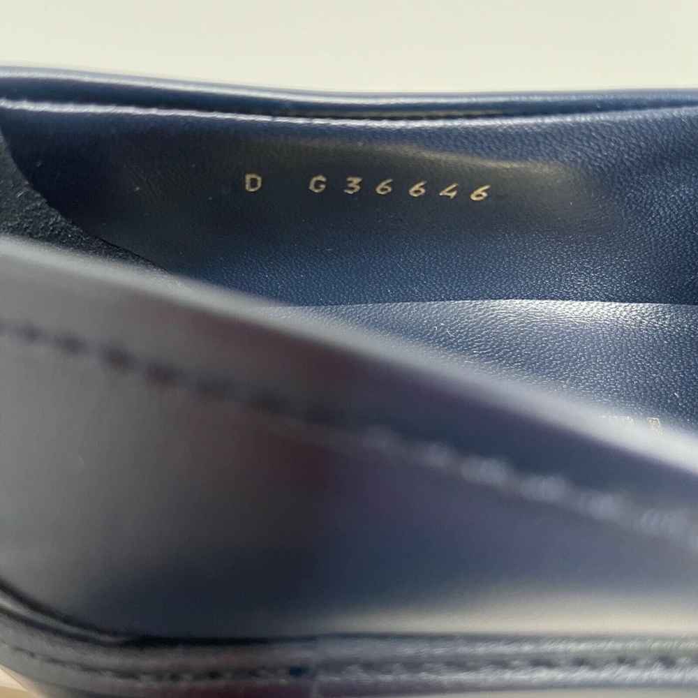 ❌❌ SOLD Chanel NIB 2021 Navy Blue Gold CC Logo Quilted Flap Flats Loafers - Picture 11 of 14